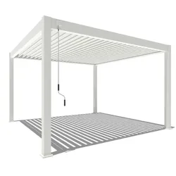 Weide Deluxe Plus | Pergola Voll Aluminium freistehend | 4 x 4 M | Lamellendach weiß