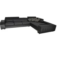 Eck Leder Sofa + USB Polster Sitz Garnitur Wohnlandschaft Design XXL U Form Ecke