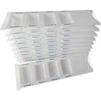 SITIS Medical Medikamentendispenser mit 4 Fächern, 10 Stück, Tablettenbox für einen Tag, Pillenbox, Tagesdispenser (Weiß)