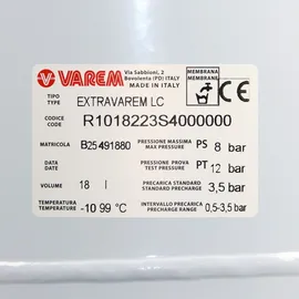 Varem Multifunktions Ausdehnungsgefäß 18L 3/4" Extravarem