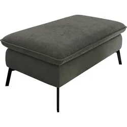Hockerbank 3C CARINA "Haya", grau (anthrazit), B:116cm H:47cm T:71cm, Struktur (85% Polyester, 15% Nylon), Hocker, Polsterhocker, passend zum Haya"-Recamieren-Ecksofa, Bodenfreiheit 18 cm