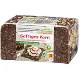 Mestemacher Saftiges Korn Roggenbrot, vegan, Nurti Score A, reich an Ballaststoffen, Dunkles Roggenvollkornbrot mit Roggenvollkornschrot, vorgeschnitten, 7 Scheiben, 500 g