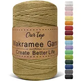 OurTop Premium Makramee Garn Salbei, 3mm x 300m Macrame Cord Makramee Schnur Makramee Kordel, Garn für DIY Handwerk, Weben Dekoration, Hängepflanze Pflanze Aufhänger