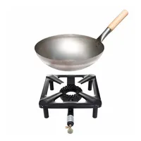 ALLGRILL Hockerkocher-Set (klein) ohne Zündsicherung mit Stahlwok Ø 30 cm