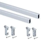 Emuca Schrankschienen, Grau, Metall, 75 cm, Schlafzimmer, Kleiderschränke, Schrankzubehör, Kleiderstange