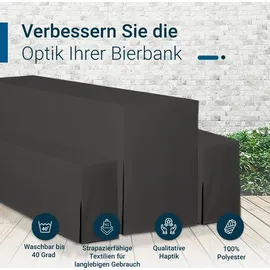 TexDeko Biertischhusse Premium Anthrazit 220 x 70 cm
