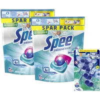 SPEE Power Caps 2x60 (120) WL Frische Kick 24H Deo-Frische Spar Pack, vordosiertes Vollwaschmittel & WC FRISCH Kraft Aktiv Blauspüler Mix Chlor + Ozeanfrische, 1x 200g