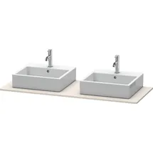 Duravit XSquare Konsole, 2 Ausschnitte, 1400x16x550mm, XS063GB9191, Farbe: Taupe Matt