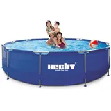 HECHT® Swimmingpool Steel Frame 300 x 76 cm Schwimm Garten Pool Folie Stahl Rohr