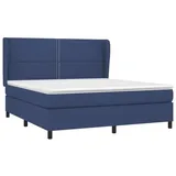 vidaXL Boxspringbett mit Matratze Blau 160x200 cm Stoff