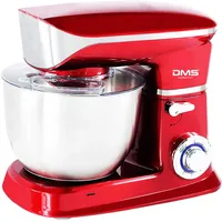 Küchenmaschine Rührmaschine Knetmaschine Teigkneter Edelstahlschüssel Spritzschutz 6-stufige Geschwindigkeit 6 L, 1900 Watt max. DMS® (Rot)