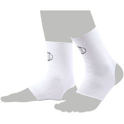 BAY-Sports Fußbandage Uni Knöchelbandage Fußgelenkbandage Sprunggelenk, Anatomische Passform weiß XS