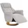 MCA Furniture MCA Relaxsessel + Aufstehhilfe HWC-N58, Fernsehsessel Sessel Fußstütze Bouclé Stoff Holz grau, Holz Natur