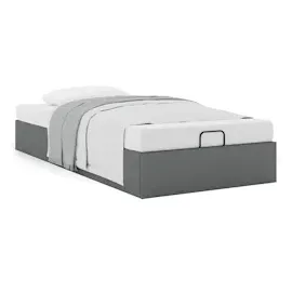 vidaXL Ottoman-Bett ohne Matratze Dunkelgrau 90x200 cm Stoff