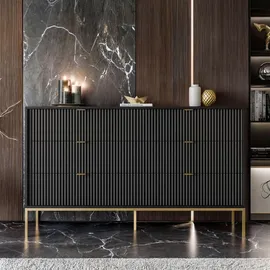 lookway SIDEBOARDS CORTADO GOLD KS154 MIT SCHUBLADEN SCHWARZ