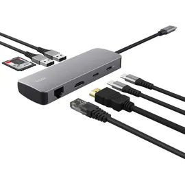 Trust Vylor 8-in-1 Kompakt USB C Hub Multiport Adapter mit HDMI 4k60Hz