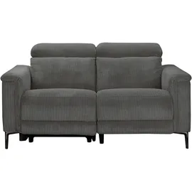 OTTO home 2-Sitzer OTTO HOME "LUND Cord, 160 cm, manuelle o. elektrische Relaxfunktion", grau (anthrazit), B:160cm H:97cm T:100cm, 100% Polyester, Sofas, USB-C bei elektrischer Ausführung, mit Kopfteilverstellung
