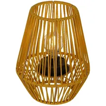 Kaemingk LED Tischlampe Kunststoff Ø 20 x H 25 cm 1-flammig Gelb/Schwarz