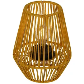 Kaemingk LED Tischlampe Kunststoff Ø 20 x H 25 cm 1-flammig Gelb/Schwarz