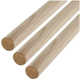 SO-TECH® Kleiderstange Garderobenstange Rundstab Holzstab zum Basteln Ø 30 mm Eiche (Spar-Set, 3 St), Länge: 118 cm Ø 3 cm x 118 cm