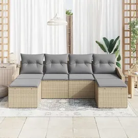 vidaXL Garten Essgruppe 6-tlg. Beige/Hellgrau