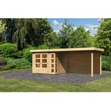 Karibu Gartenhaus Kerko 3 mit 280 cm Schleppdach inkl. Rückwand 2.8m natur (9187)