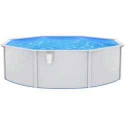 vidaXL Pool mit Stahlwand Rund 460x120 cm Weiß