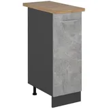 Vicco Apothekerschrank R-Line, Beton/Anthrazit, 30 cm, AP Eiche