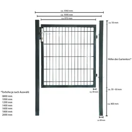 Home Deluxe Doppelstabmatten Gartentor Portarius 1,6 m anthrazit
