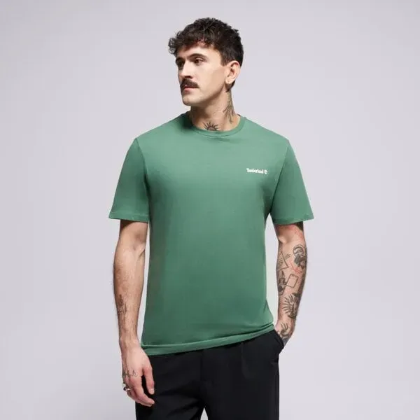 TIMBERLAND T-SHIRT SMALL LINEAR LOGO PRINT TEE - Grün - M