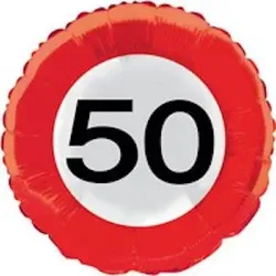50. Geburtstag Verkehrsschild Folienballon