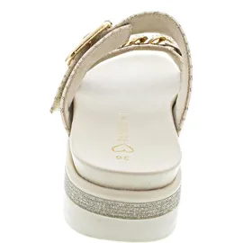 Marco Tozzi Damen Sandale weiches Feel Me Fußbett weiches Innenfutter Modern, beige (Cream Comb), 39 EU