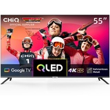 CHIQ 55 Zoll Google TV QLED UHD, HDR 10, Rahmenloses, Chromcast, WLAN TV, Dolby Audio, Triple-Tuner,Google Assistant, HDMI 2.1, USB2.0, U55QM8G