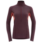 Devold Damen Running Zip Neck Longsleeve (Größe S, rot)