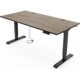 Yaasa Schreibtisch 180x80 cm Eiche dunkel / Schwarz
