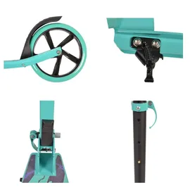 Byox Kinderroller Storm, Höhe einstellbar, zusammenklappbar, PU Räder, ABEC-5 in türkis