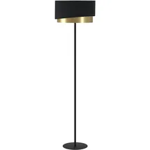 EGLO Stehlampe Manderline, edle Wohnzimmer Lampe, Standleuchte aus Metall mit Textil- und gold foliertem Lampenschirm, Stehleuchte mit Schalter, E27 Fassung