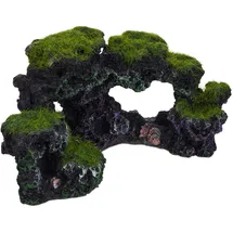 Relaxdays Aquarium Deko Stein, Grün,Schwarz