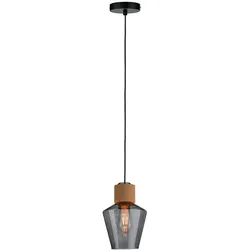 Paulmann Neordic Pendelleuchte Edla  E27   max. 20W Rauchglas Kork Schwarz dimmbar Glas Kork Metall 79740