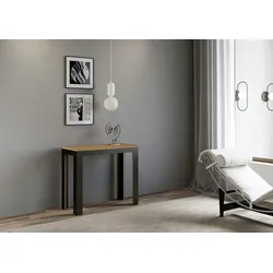Itamoby Ausziehbare Konsole 90x40/300 cm Evolution Line Natureiche Anthrazitrahmen