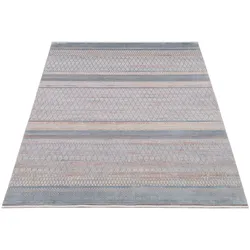 Teppich OCI DIE TEPPICHMARKE "FARBEN MASTER", blau (blau, creme), B:240cm H:8mm L:330cm, Polyester, Teppiche, Klassisches Muster, eingefasst, in 3-D-Optik