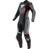 Dainese Fulminea Damen 2-Teiler Motorrad Lederkombi, schwarz/hellblau/pink, 42 - 42