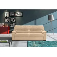 Egoitaliano 2,5-Sitzer Doris, modernes Designersofa, Ledersofa mit erstklassiger Sitzqualität, edle Detailverarbeitung, perfekte Polsterung, aus hochwertigem Leder beige
