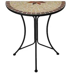 Garden Pleasure Gartentisch AMARILLO braun, ocker, beige halbrund 30,0 x 60,0 x 70,0 cm