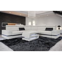 Sofa Dreams Ecksofa Stoffsofa Couch Polster Sofa Positano L Form Polstersofa, mit LED, Stauraum, USB-Anschluss, Designersofa schwarz|weiß