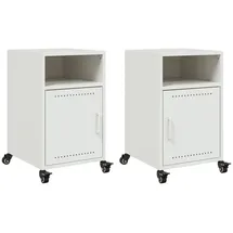 vidaXL Nachttische 2 Stk. Weiß 36x39x59 Cm Stahl