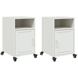 vidaXL Nachttische 2 Stk. Weiß 36x39x59 Cm Stahl