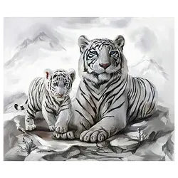 PRACHT Creatives Bastelset Tigermama mit Jungtier weiß 4016490910985 PRACHT Creatives