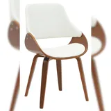 deluke Esszimmerstuhl GILIS Kunstleder Walnuss/weiß