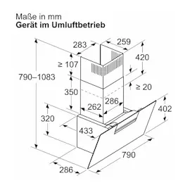 Siemens LC87KFN60 iQ300 Wandesse 80 cm Klarglas schwarz bedruckt